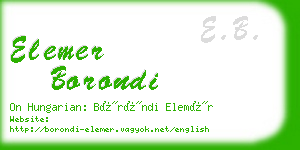 elemer borondi business card